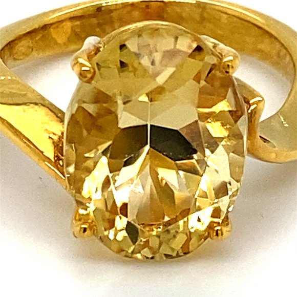 Scapolite 7.10ct Solid 18K Yellow Gold Ring - Picture 6 of 6